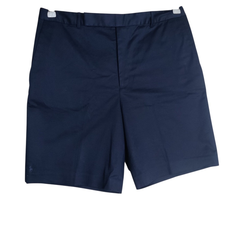 Ralph Lauren Sport Navy Blue Chino Shorts Womens Size 12 Cotton Blend Stretch